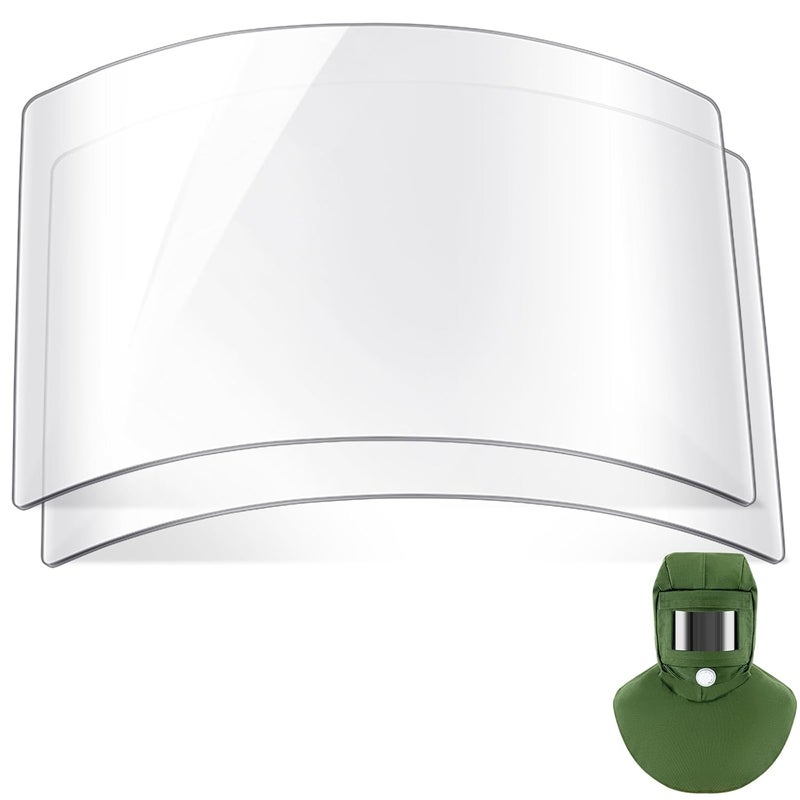 Kingdder 2 Pcs Sandblasting Hood Replacement Lens Clear Face Shield PC Visors Peel off Lens Cover for Painting Dusting Grinding - Image 1